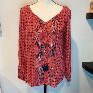 Faded Glory Red and Black Top